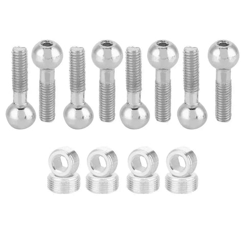 Metal Ball Head Screws For 1/10 Scale RC Cars, Threaded Replacement Pack For 94122 94166 94155 94188 Models, silver alloy