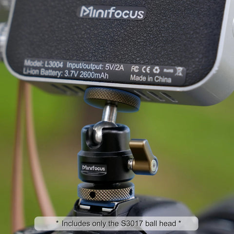 Metal Ball Head For Tripods And Mounts With 360 Degree Swivel And 125 Degree Tilt One Quarter Inch Cold Shoe Adapter in use