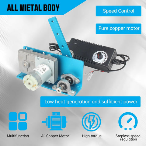 CNCTOPBAOS 12V/24V linear actuator with gear motor, blue aluminum frame, speed regulator for DIY wobble machine