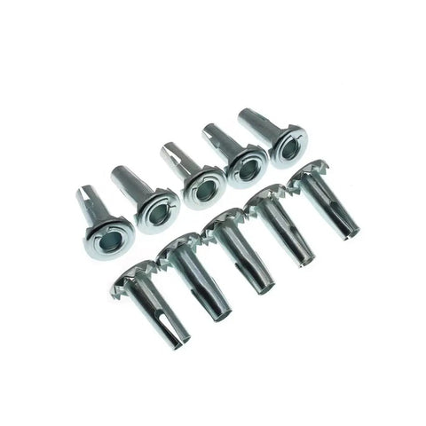 Metal Caster Sockets Eight Pack Stem Sleeve Wheel Socket For Replacing Plug In Mounting Rod Grip Ring Casters And Chair Legs