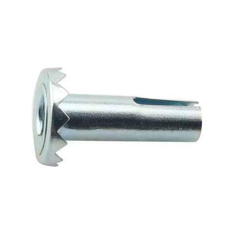 Side view of Eight Pcs Metal Caster Sockets With Three Eighths Inch Diameter And Length One And One Quarter Inches Stem Sleeve For Chair Legs