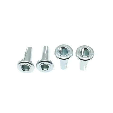 Metal Caster Sockets Eight Pack Stem Sleeve Wheel Socket For Replacing Plug In Mounting Rod Grip Ring Casters And Chair Legs Three Eighths Inch Inner Diameter Durable Wear Resistant Rust Proof Furniture And Equipment Casters close-up view