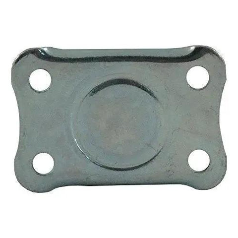 Top view of mounting plate for Heavy Duty Rubber Caster Wheel With Rigid Non Swivel Top Plate For Furniture And Carts 2 Inch Wheel Size