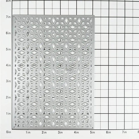 Grid Background Board Die Set For Card Making And Scrapbooking Metal Cutting Dies shown on a measurement grid surface