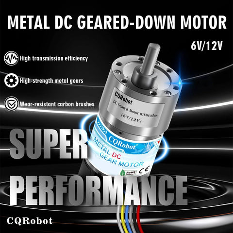 270:1 Metal DC Geared-Down Motor 37Dx72.5L mm 6V/12V, with 64 CPR Encoder and Bracket, high transmission image