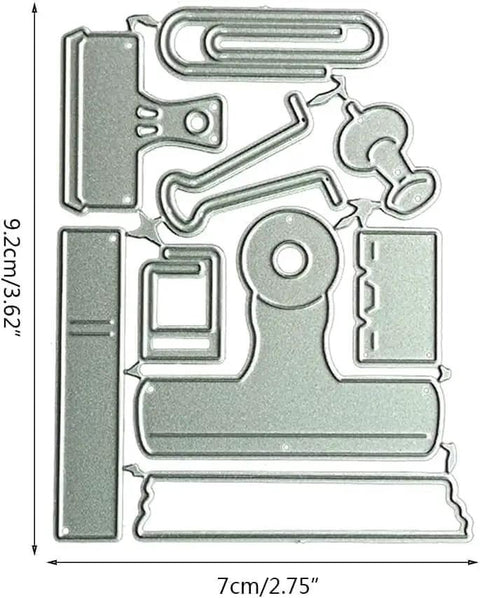 Dope Document Clips Die Cut For Card Making And Scrapbooking With Intricate Metal Cutting Design, showing precise patterns and dimensions.