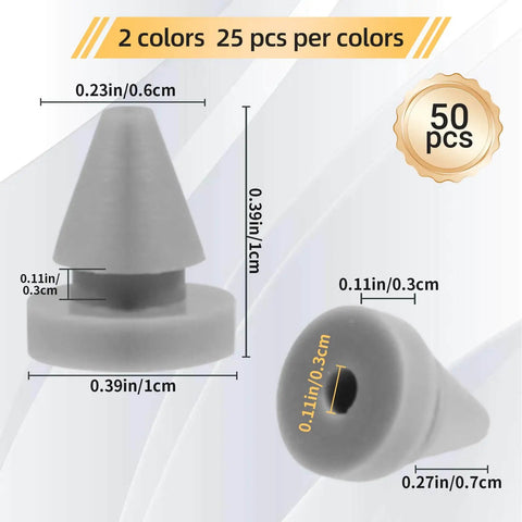 50 Pack Metal Door Silencers And Slammers One Half Inch Diameter Black And Silver Durable Silicone Rubber Door Stop Cushions For Metal Frames Quiet Slam Prevention Easy Install Long Lasting For Home Office And Studio Use