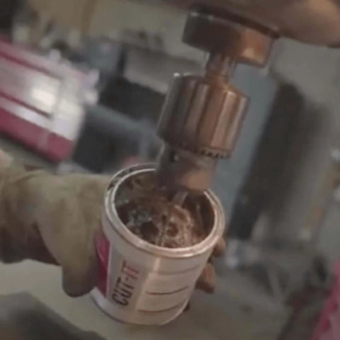 Applying Heavy Duty Metal Drilling Fluid For Aluminum And Stainless Steel That Keeps Your Bits Cool Extends Tool Life And Works As A Water Soluble Cutting Lubricant For Drills Tapping Lathe Bandsaw And Die Tools from tub to drill.