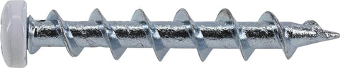 Drywall Anchors White 75 Pack with 1 1/2 Inch Pan Head Screws, Holds 50 lbs in Drywall and 200 lbs in Concrete, screw close-up