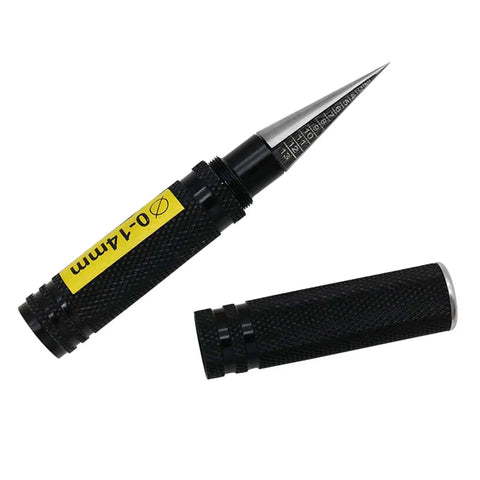 0 To 14mm Model Hole Puncher And Reamer Tool For Aircraft And Car Shells Portable Manual Expanding Drill shown with cap removed.