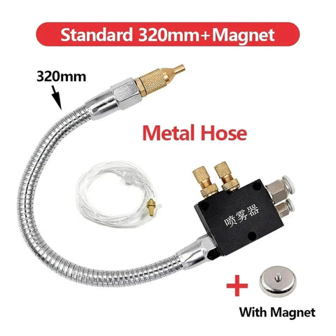 CNC Cooling Sprayer Mist For Lathe Milling Drill Engraving Machines with 320mm metal hose and magnet attachment