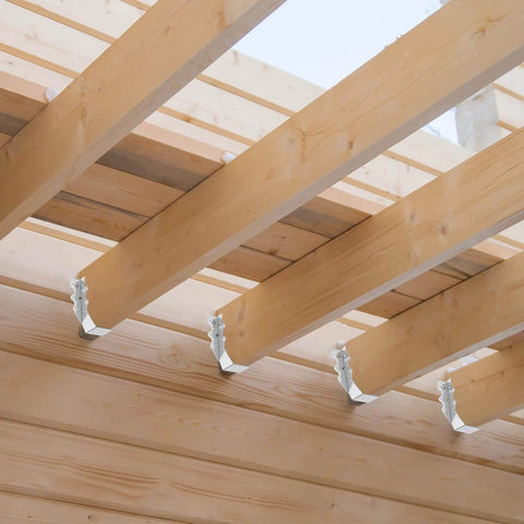 Installed 25 Pcs 2x6 Joist Hangers,20 Gauge Metal Face Mount Joist Hangers, Lu26 Joist Hanger Galvanized, Hurricane Ties for Rafter, Rafter Brackets 2x6