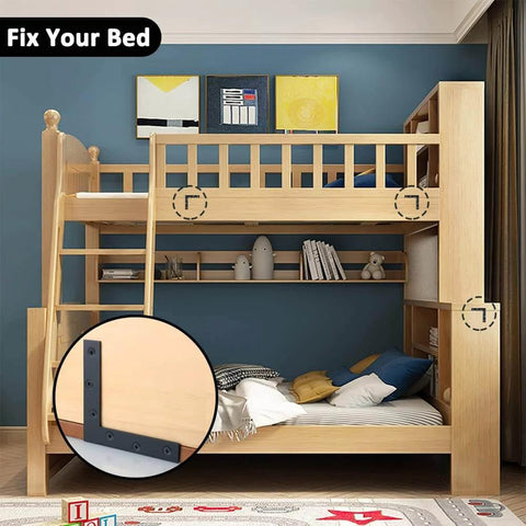 Bunk bed with focus on L Brace, 120x120mm / 5" x 5" Metal L Mending Plate L Flat Plate Bracket Stainless Steel Right Angle Corner Brace for Wood Matte Black (6 PCS ) designed for smooth motion and stable alignment in automation and mechanical systems.