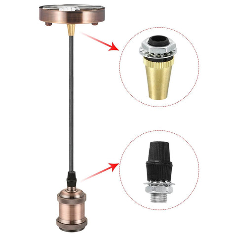 Heavy Duty Lighting Cord Grips Connector Kit For Wiring Hanging Lights And Ceiling Pendant Lamps, Pro Grade Metal And Plastic Cable Glands