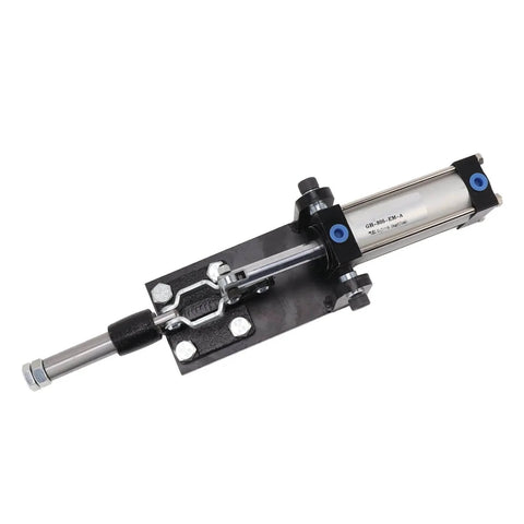 Side view of Metal Pneumatic Toggle Clamp With Auto Control Industrial Air Clamp in carbon steel for efficient production.