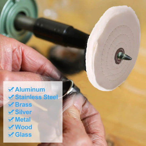Triple bar metal polishing kit with 4 oz total, featuring green, white, and red compounds for leather strops and buffing wheels