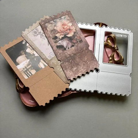 2 Pack Dope Die Cuts For Card Making And Scrapbooking Postage Stamp Tags Frames Cutting Dies Metal Embossing Stencils Template