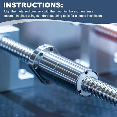 Close-up view showing metal rod installation with instructions, highlighting precise alignment for stability.
