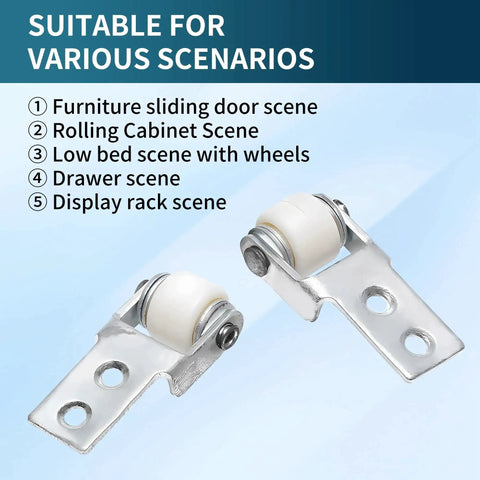 8 Pack 15mm Diameter Wheel Sliding Door Track Guide Rollers For Smooth Sliding Doors Durable High Quality Wheel Easy Installation With Basic Tools Stable Rolling And Quiet Operation