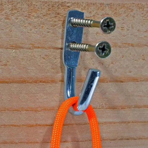 Rope Binding Hooks Five Eighth Inch Open End 20 Pack For Tarp Anchors Tie Downs on wood wall