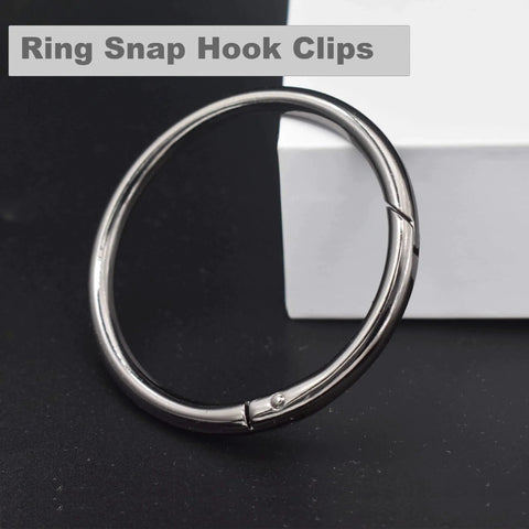 6 Pcs 3 Inch Large Round Carabiners Clips, Metal Trigger Spring Snap Hooks With O Rings, Gun Black Finish, Single Carabiner View