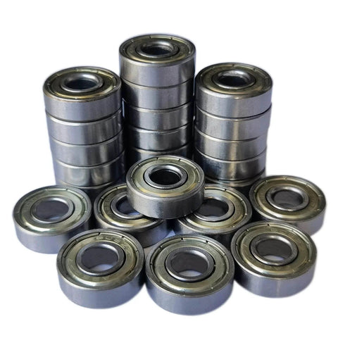 24 PCS 608-ZZ Ball Bearing - Double Metal Sealed Shielded Miniature Deep Groove Bearings for Wheels and Skates