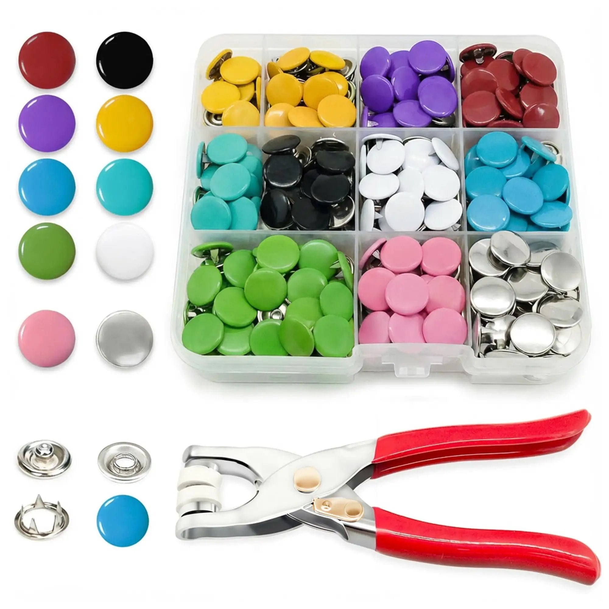 Metal Snap Button Kit For Fabric DIY Sewing 9.5mm Snap...
