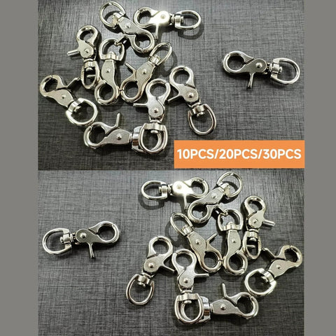 10 Pack Trigger Snap Hooks 2.32 Inches By 0.82 Inches Heavy Duty Swivel Metal Clasps shown in bulk with sleek zinc alloy finish.