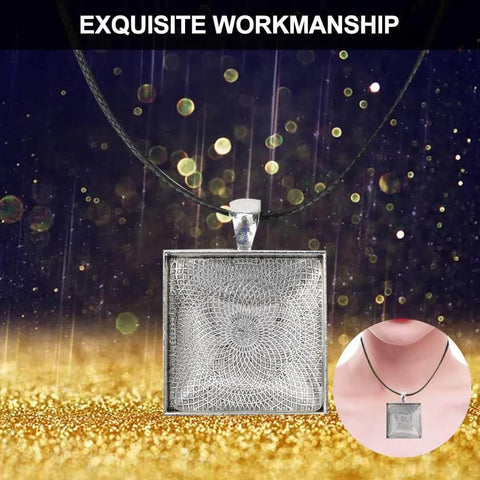 Necklace Base Tray Pendant Mold Kit For DIY Jewelry Making with square metal pendant against sparkling background