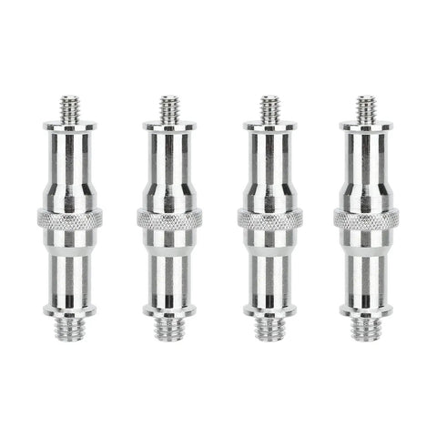 1/4 Inch To 3/8 Inch Male Thread Converter Adapter Spigot Set For Studio Lighting Accessories, 4 Pack Display