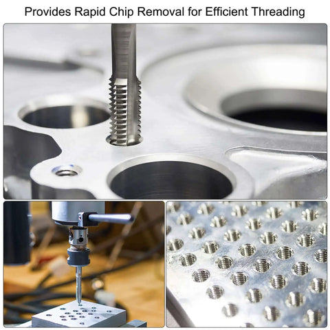 Adjustable Tap Wrench And 2-56 UNC Machine Taps Kit in use for threading metal surfaces shown closely in machine setup.