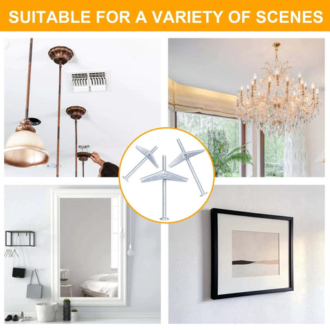 Heavy Duty Butterfly Anchors Kit With Toggle Bolts And Screws, 28pcs; used for light fixtures, mirrors, and frames installation.