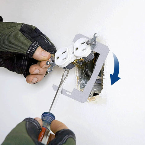 Installing 20 Pcs Metal Wall Plate Spacers Flush Fit Devices Receptacle Shims for electrical outlet leveling.