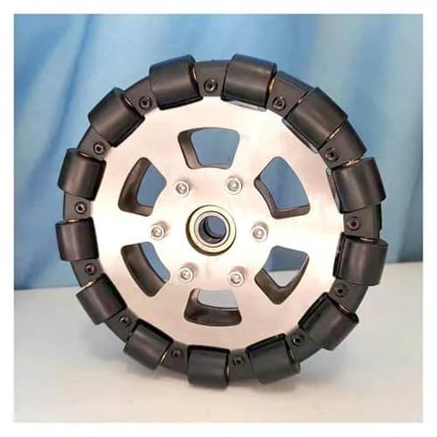Metal Wheel 6 Inch,152mm Double Stainless Steel Omni Wheel on display, 40kg Load, Robot Car Parts Mecanum Wheel(5mm no Keyway)