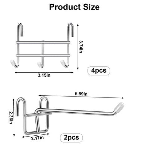 Hooks for Wire Shelving, Multi-Purpose Durable Hanging Wire Shelving Hooks with Rubber Cover for Wall Grid Panels, size specifications