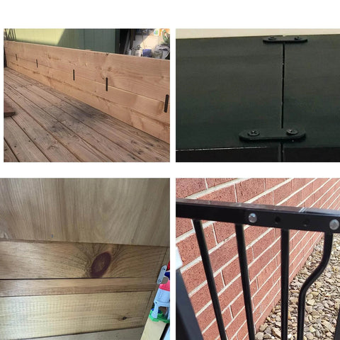 Mending Plates for Wood - 28 Set Metal Flat Plate Straight Bracket for Board, Bed Frame, Furniture & Shelves, Stainless Steel installed