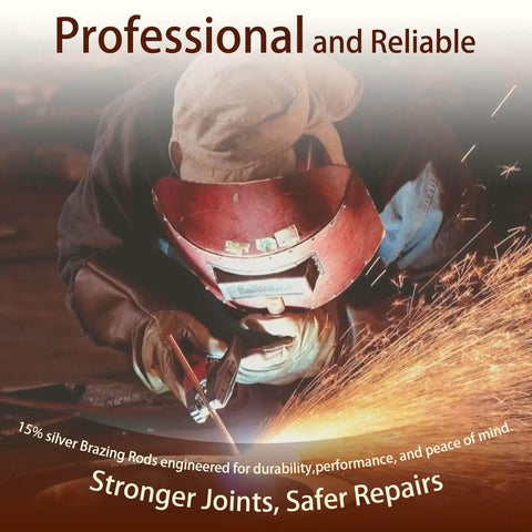 Welder using 50 Sticks BCuP-5 Brazing Rods with Fifteen Percent Silver for Phos Copper Welding 0.050 Inch Diameter by 10 Inch Length