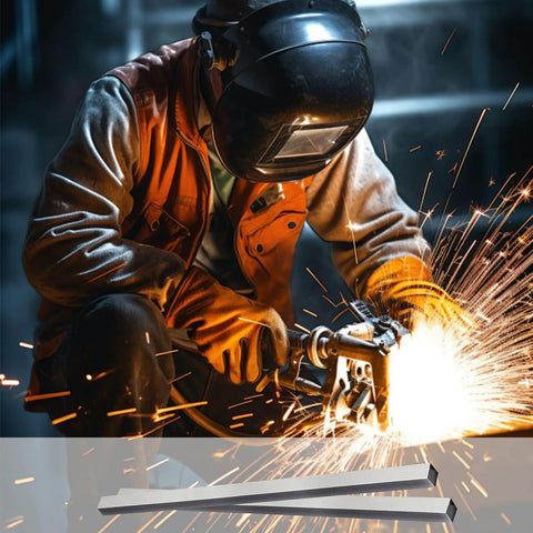 Welder using Six Piece Set Of 0.25 Inch By 0.25 Inch By 12 Inch 304 Stainless Steel Square Bar Key Stock for metalworking