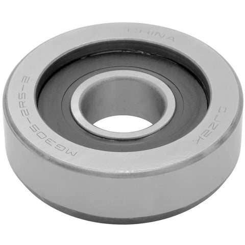 MG305-2RS-2 forklift mast guide ball bearing with double rubber seals, 2 x 3 x 1 inch, close-up view of sealed bearing design