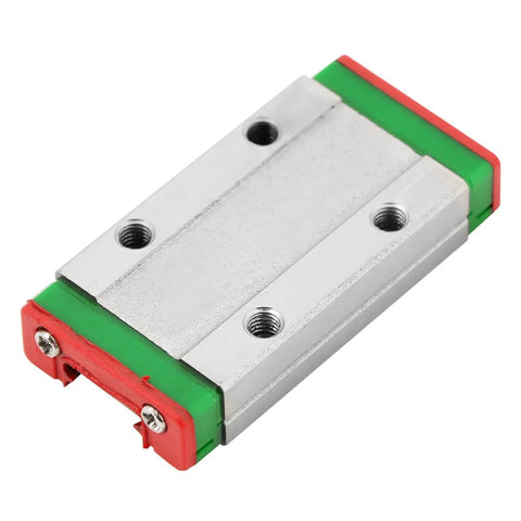 Mgn9H 100mm Miniature Linear Slide Block with 9mm width, metal body, visible retainer and lubrication system for precision equipment.