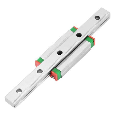 Mgn9H 100mm Miniature Linear Slide Block 9mm Width Pro Grade with retainer and lubrication system, top view showing precision rail and block
