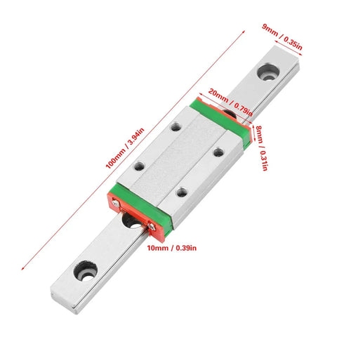 Mgn9H 100mm Miniature Linear Slide Block 9mm Width Pro Grade With Retainer and Lubrication System for precision engineering