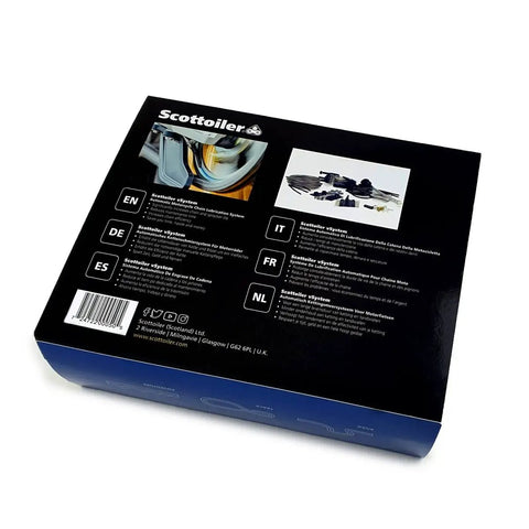 Packaging of Micro System Automatic Motorcycle Chain Lubrication Kit with Scorpion Dual Injector Twin Feed