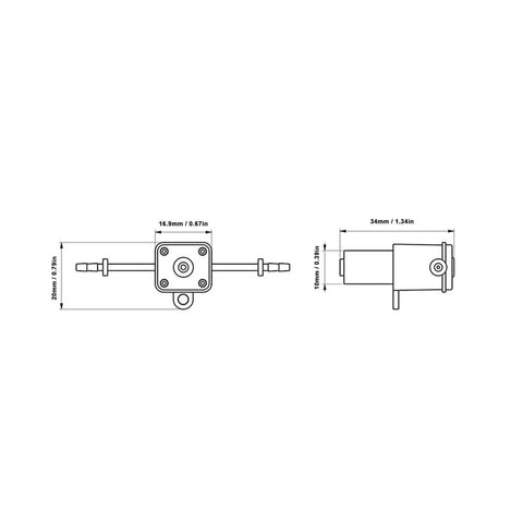 Technical diagram of Micro Liquid Dosing Pump, Compact Mini Peristaltic Pump 1mlmin 6 Rollers Structure for Medical Device (G10 3V)