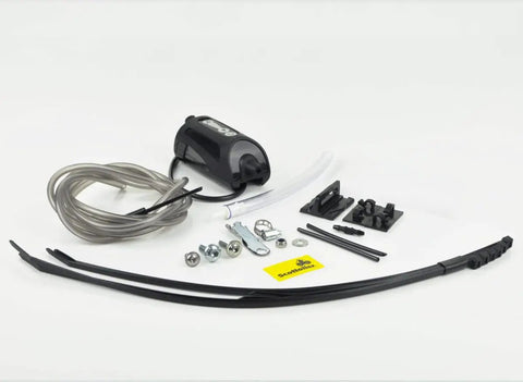 Components of the Essentials Micro XSystem 3.0 Bluetooth App Control Automatic Motorcycle Chain Lubrication System
