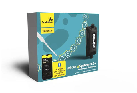 Packaging of Micro XSystem 3 Point 0 Plus Electronic Automatic Motorcycle Chain Lubrication System With Bluetooth App Control
