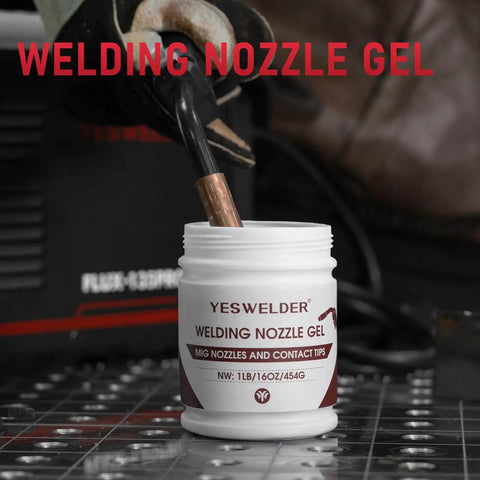 Welding Nozzle Gel For MIG Anti Spatter Dip Gel For MIG Torch And Contact Tips 16 Ounces shown with gel-coated torch tip