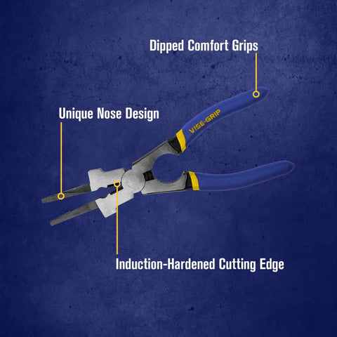 MIG Pliers Pro Grade 8 Inch With Spatter Removal Nose And Induction Hardened Cutting Edge, Multi Jaw Design