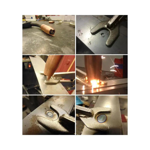 MIG Welding Torch Spot Weld Adapter Kit with forked jaw pliers and nozzle for duplicating full penetration OE welds