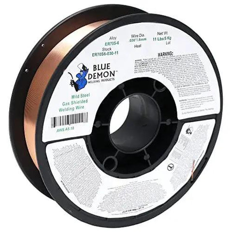 All Position MIG Wire ER70S6 0.030 Dia For Carbon Steel With Low Spatter, Porosity Free Welds, 11 LB Spool Blue Demon